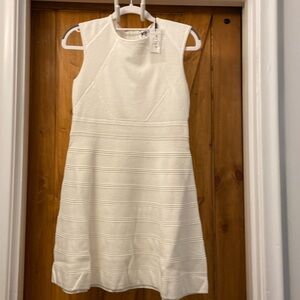 Milly Minis Girls Textured Swing Dress In White Size 14 NWT
